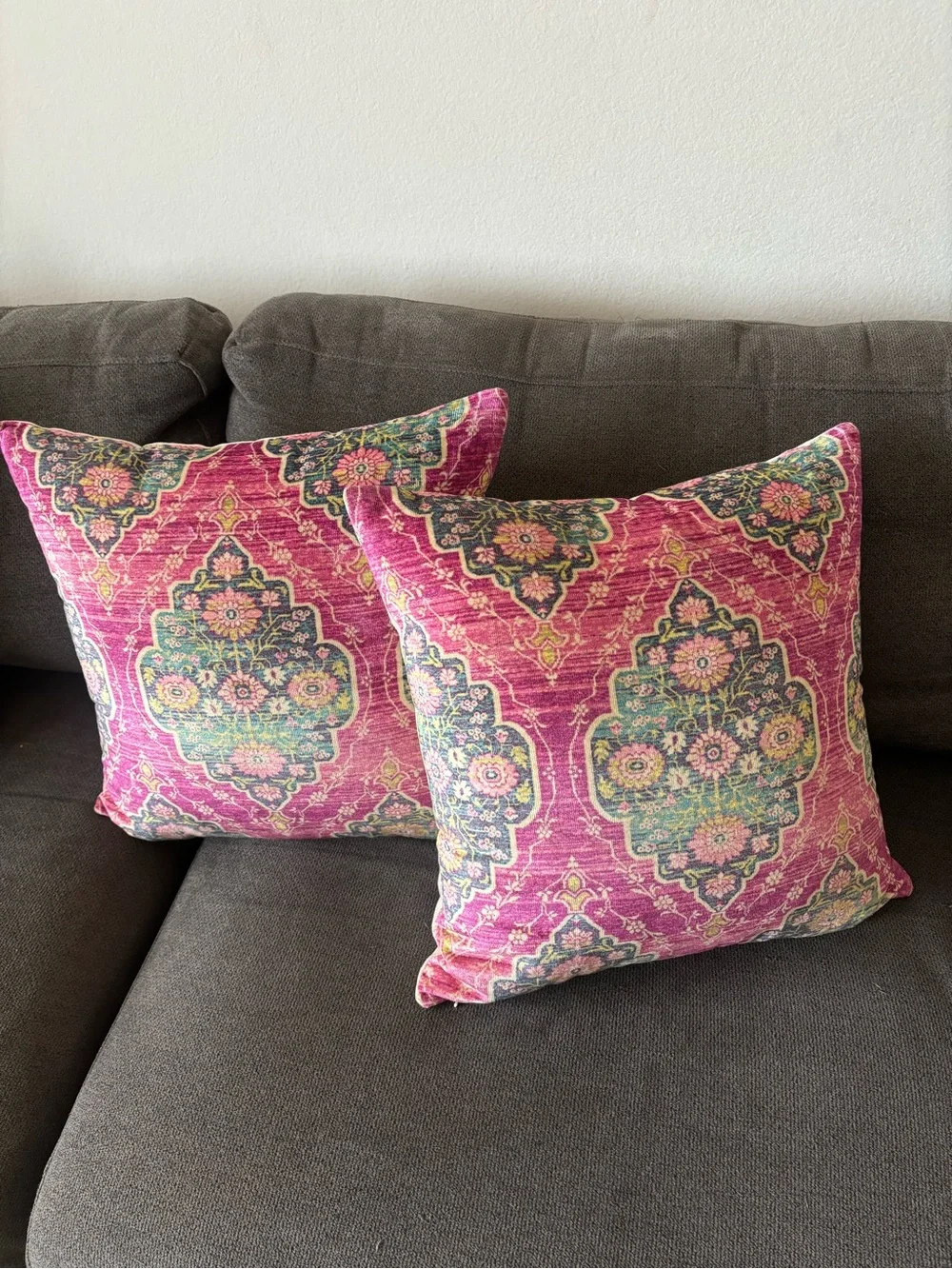 Bundle Anthropologie Vibrant Global Velvet Pillow Pink (2 pillows)